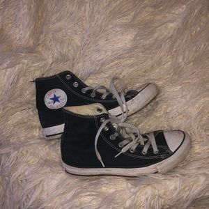 Black Converse high tops, size 7